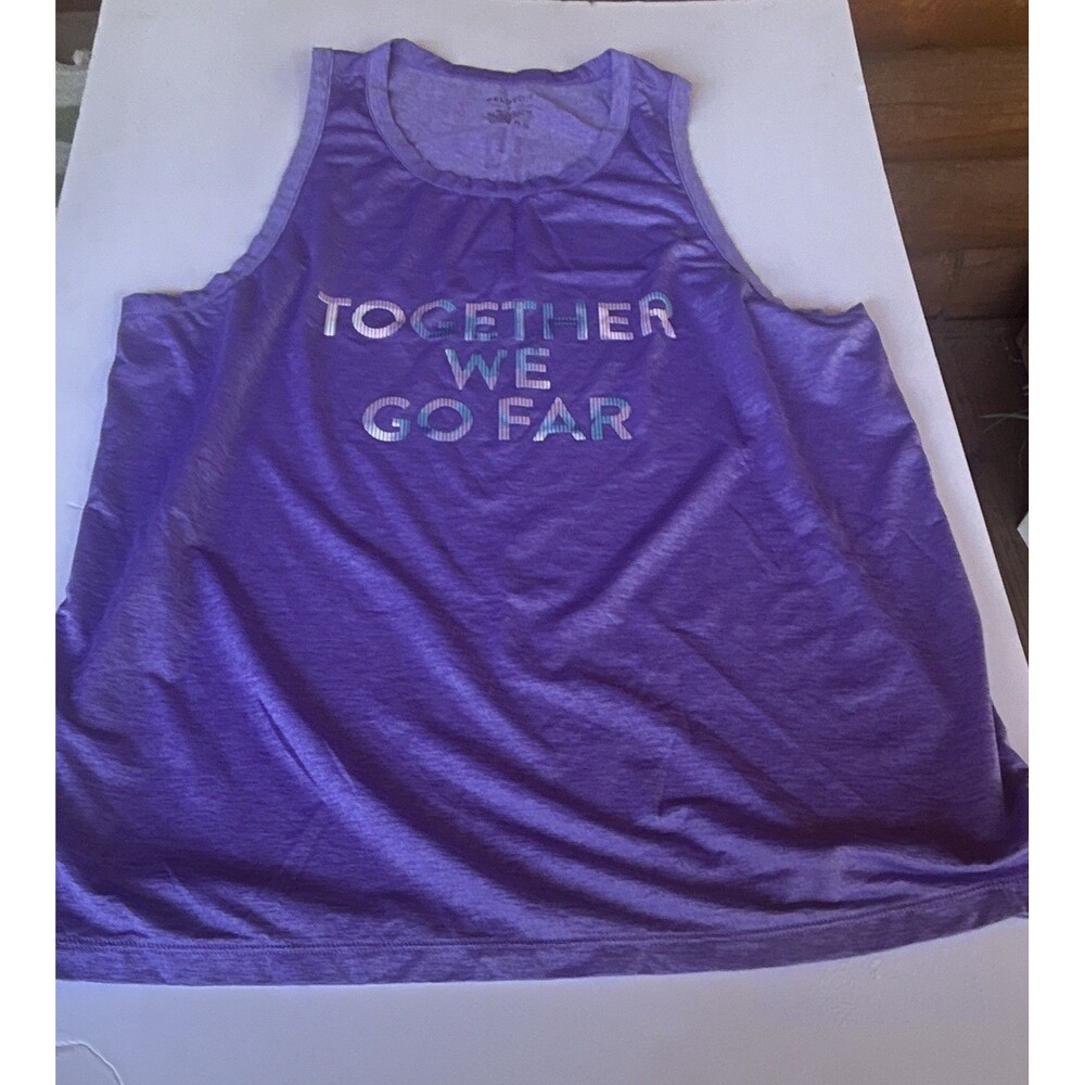 Peloton Women’s Purple Tank Top S Scoop Neck Polyester Lycra Lightweight Graphic